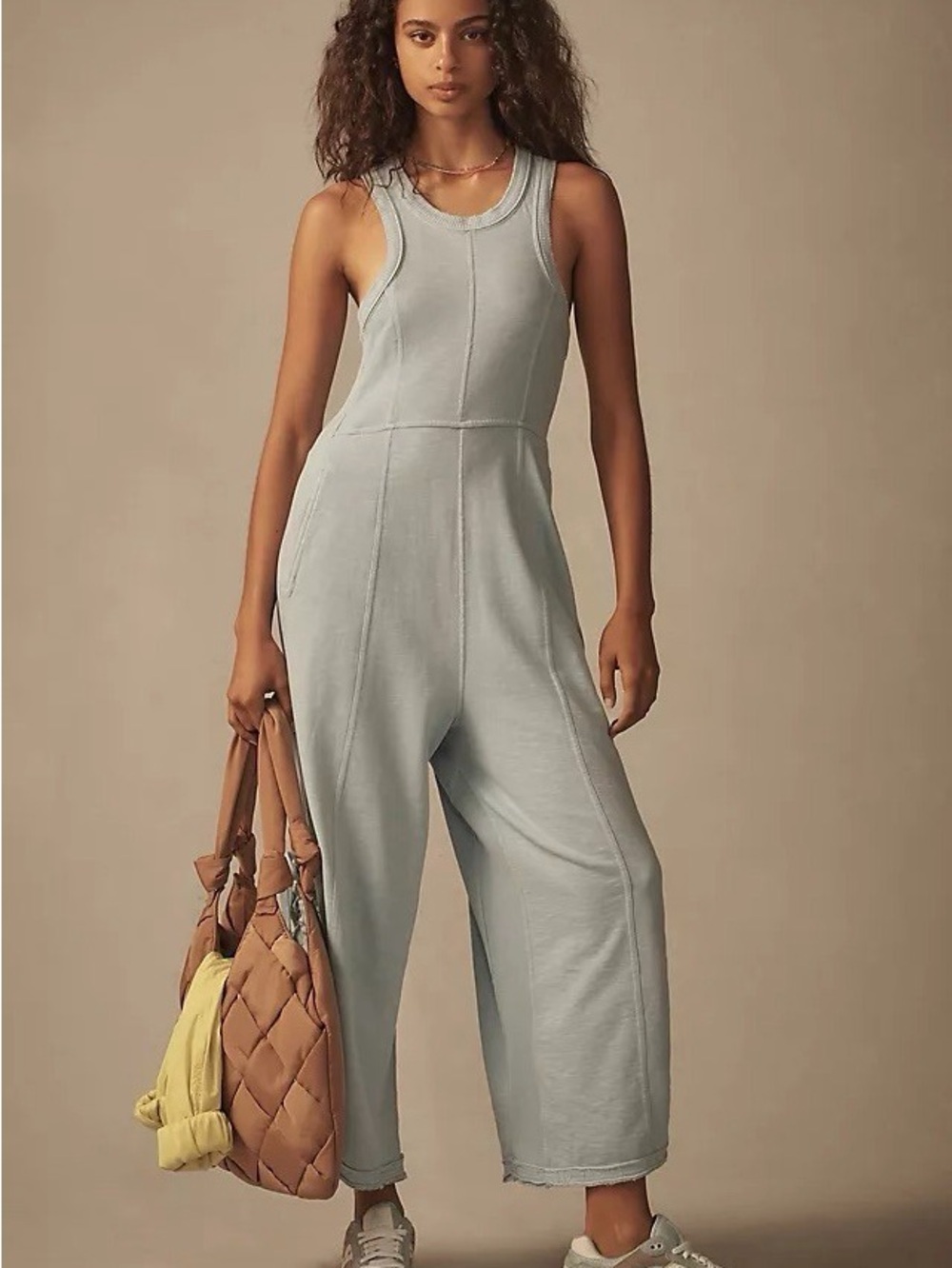 Anthropologie Daily Practice Seamed Wide-Leg Jumpsuit One-Piece Blue Size XS